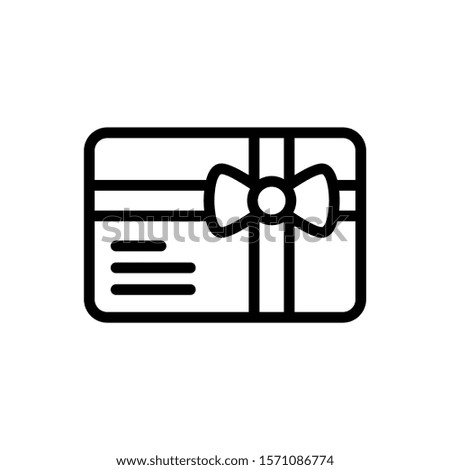 Gift card icon isolated in line art style on white background, Vector illustration Eps 10