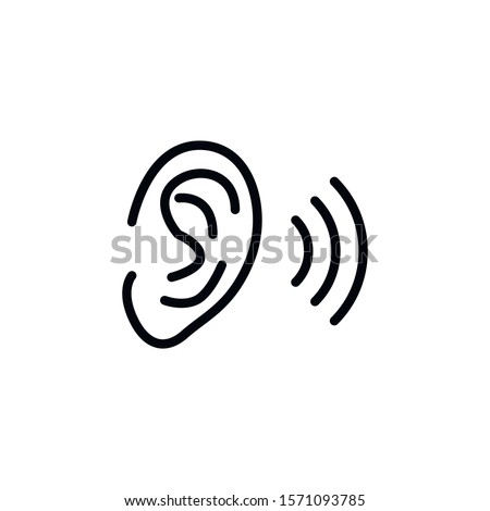 Simple ear line icon. Stroke pictogram. Vector illustration isolated on a white background. Premium quality symbol. Vector sign for mobile app and web sites.