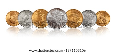 US silver gold dollar coins money