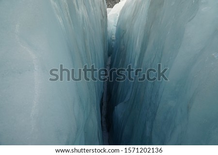 picture showing the view through a crevasse at franz josef in new zealand