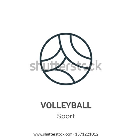 Volleyball outline vector icon. Thin line black volleyball icon, flat vector simple element illustration from editable sport concept isolated on white background