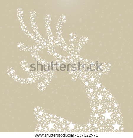stars reindeer snowy background