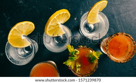 Mixology concept. Cocktails and alcoholic drinks.