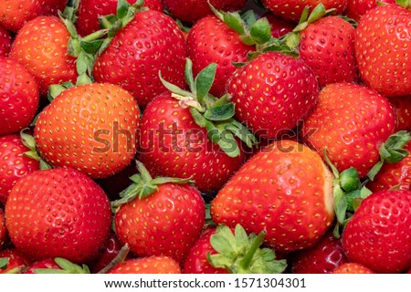 Fresh strawberry as background. Close up, top view, high resolution product. 