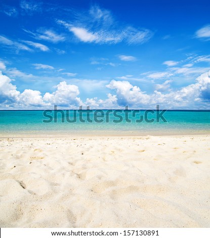 beautiful beach and tropical sea Royalty-Free Stock Photo #157130891