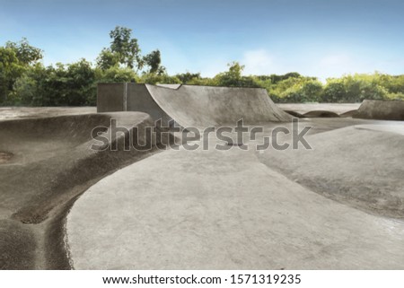 Empty skate park in the daytime