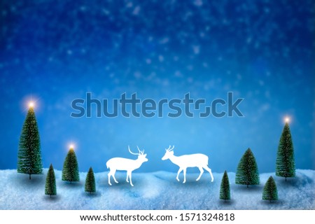Merry christmas and happy new year greeting background. Christmas Lantern On Snow With Fir