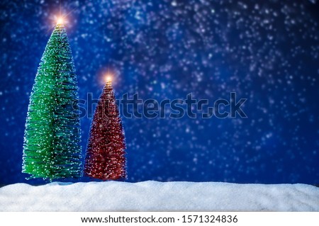 Merry christmas and happy new year greeting background. Christmas Lantern On Snow With Fir