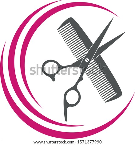 scissors and comb, hairdresser Logo