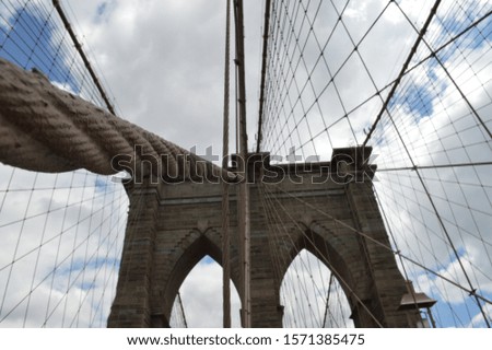 Ropes on Brooklyn Bridge - abstract