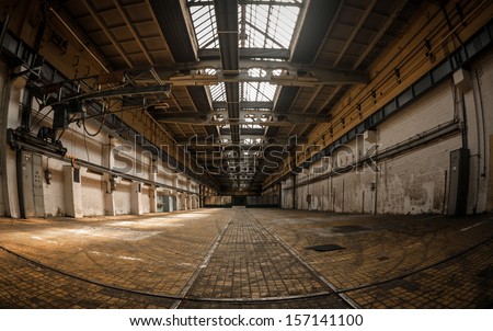 Large industrial interior in a cool style