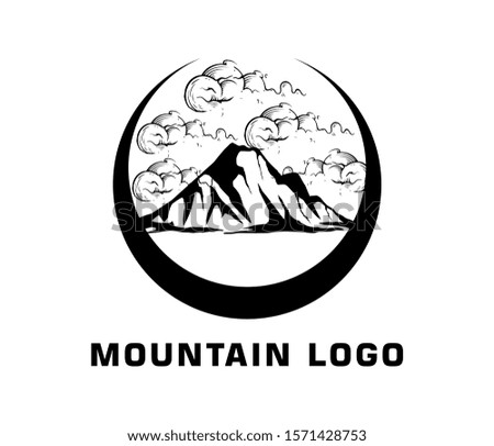 mountain logo design vector isolated. badge logo design template