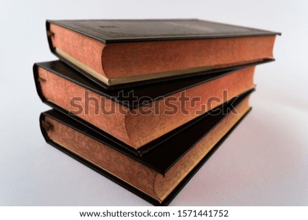 Best stack of books on a white background. Holly Bible