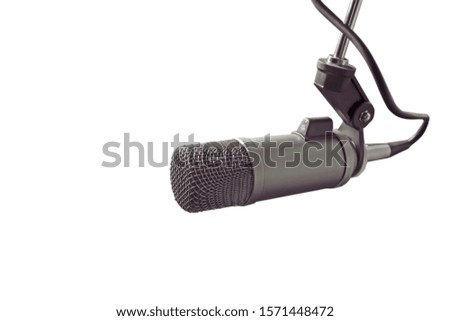 Professional microphone on white background