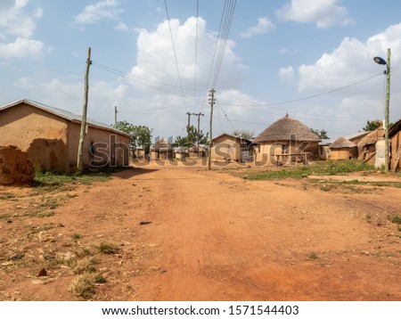 Rural electrification in Northern Ghana Royalty-Free Stock Photo #1571544403