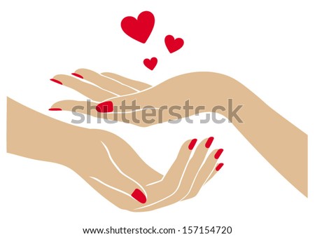 Women's hands with hearts, logo design