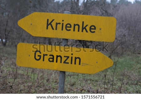 Krienke Granzin sign in Brandenburg, Germany