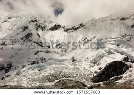 Nevado Shapraraju, at Huascaran National Park, Peru. A 6110 meters mountain in the Cordillera Blanca on the Peruvian Andes