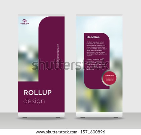 red Abstract Shapes Modern Exhibition Advertising Trend Business Roll Up Banner Stand Poster Brochure flat design template creative concept. red Roll Up EPS. Presentation Cover