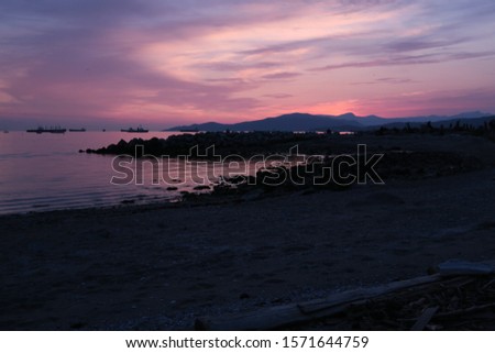 Purple Sunset by the Beach