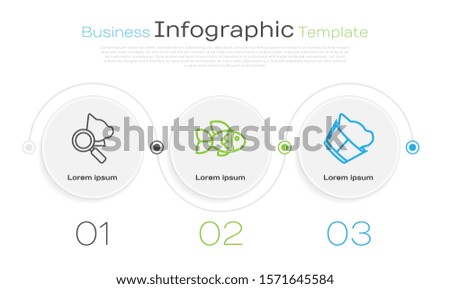 Set line Veterinary clinic symbol, Fish and Veterinary clinic symbol. Business infographic template. Vector