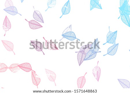 Light Blue, Red vector hand painted background. Decorative illustration with abstract colorful leaves. The best blurred design for your business.