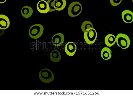Dark Green, Yellow vector template with circles. Beautiful colored illustration with blurred circles in nature style. Template for your brand book.