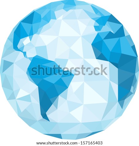 polygonal globe. Vector illustration.