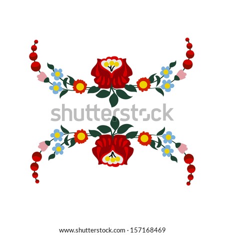 Hungarian folk embroidery pattern Royalty-Free Stock Photo #157168469