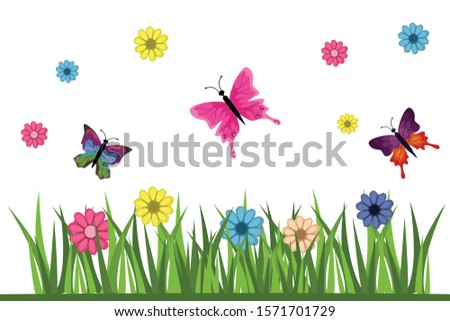 Butterfly wall decoration sticker design vector