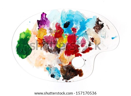 Mixing of acrylic paints on Clear Palette 