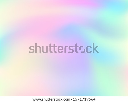 Holographic gradient neon vector illustration. Fashionable pastel rainbow unicorn background. Hologram colors liquid background. Translucent gradient neon holographic backdrop shimmer print. Royalty-Free Stock Photo #1571719564