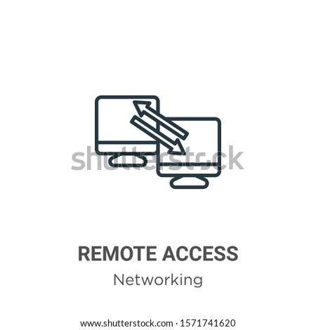 Remote access outline vector icon. Thin line black remote access icon, flat vector simple element illustration from editable networking concept isolated on white background