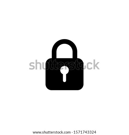 padlock icon isolated on white background Royalty-Free Stock Photo #1571743324