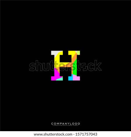 simple colorful modern H logo letter isolated on black background vector illustration.