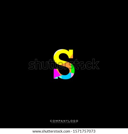 simple colorful modern S logo letter isolated on black background vector illustration.