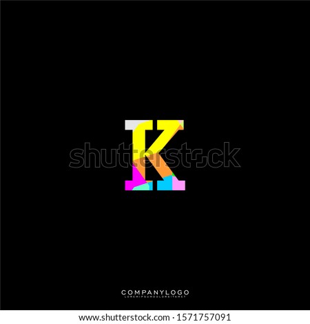 simple colorful modern K logo letter isolated on black background vector illustration.