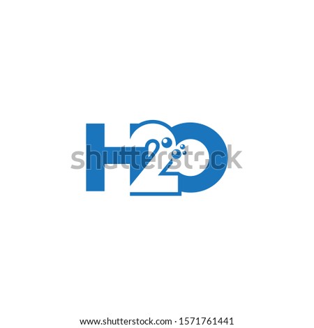H2o or H20 letter simple unique logo design . Royalty-Free Stock Photo #1571761441