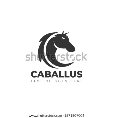 caballus logo with letter c head horse vector