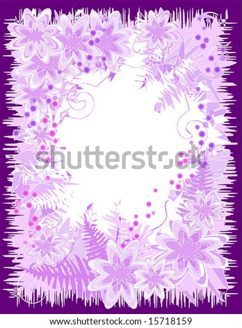 Decorative frame from abstract shapes and plant items