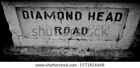 Diamond Head Road Black and White Photo 
