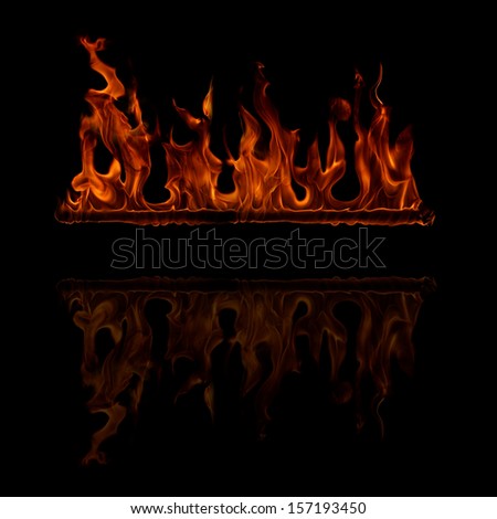   burning flame with place for text 