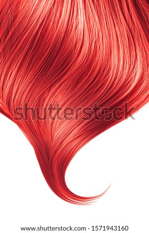 Red wavy hair on white background, isolated