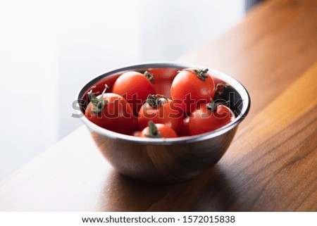 Pictures of cherry tomatoes taken in the studio