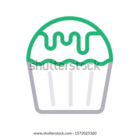 muffin vector color line icon 
