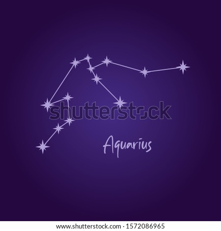 Constellation Zodiac Sign Aquarius Vector Illustration