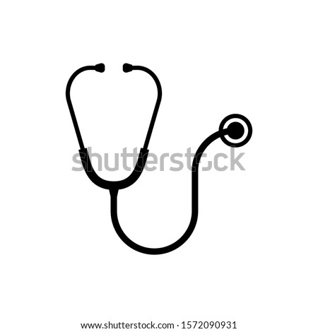 Stethoscope graphic icon. Stethoscope sign isolated on white background. Symbol medicine. Vector illustration Royalty-Free Stock Photo #1572090931