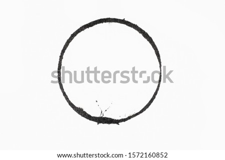 Hand drawn black circle on white background. Royalty-Free Stock Photo #1572160852