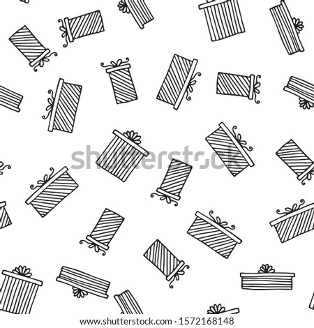 Seamless vector pattern with gift boxes. Wallpaper, textiles, wrapping, card, print on clothes