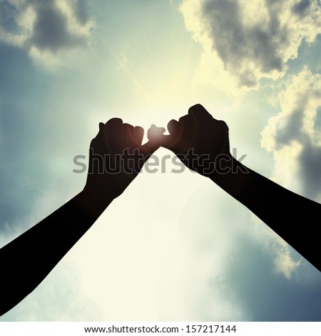 Make promise in sky Royalty-Free Stock Photo #157217144